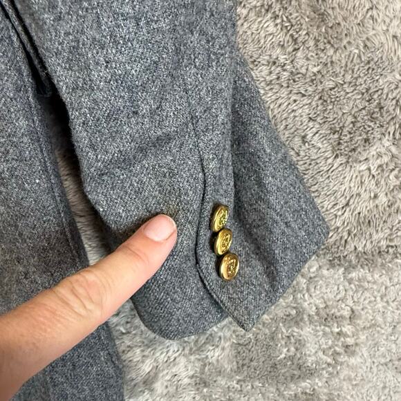 Stanley Blacker Jordan Marsh Gray Wool Blazer Sport Coat Jacket Gold Buttons - Picture 8 of 16